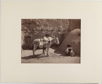 William Henry Jackson, Pueblo Indian and Burro, ca. 1880