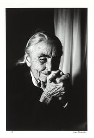 Dan Budnik, Georgia O'Keeffe After Supper, Ghost Ranch, 1975