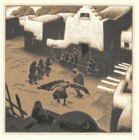 Gustave Baumann, An Eagle Ceremony at Tesuque Pueblo, 1932