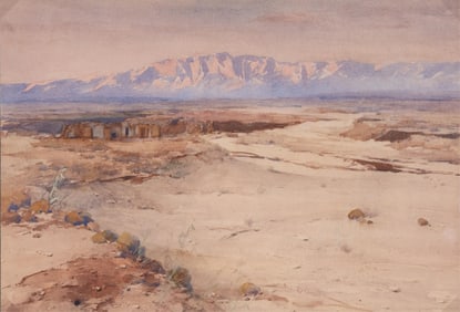 Gerald Ira Diamond Cassidy, Untitled (Desert Landscape with Adobe and Mountains)