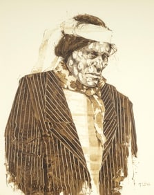 Paul Pletka, Untitled (Native Portrait with Striped Coat)