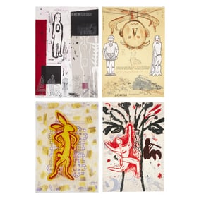 Jaune Quick-to-See Smith, Survival Suite (Four Lithographs), 1996: Wisdom/Knowledge + Humor +