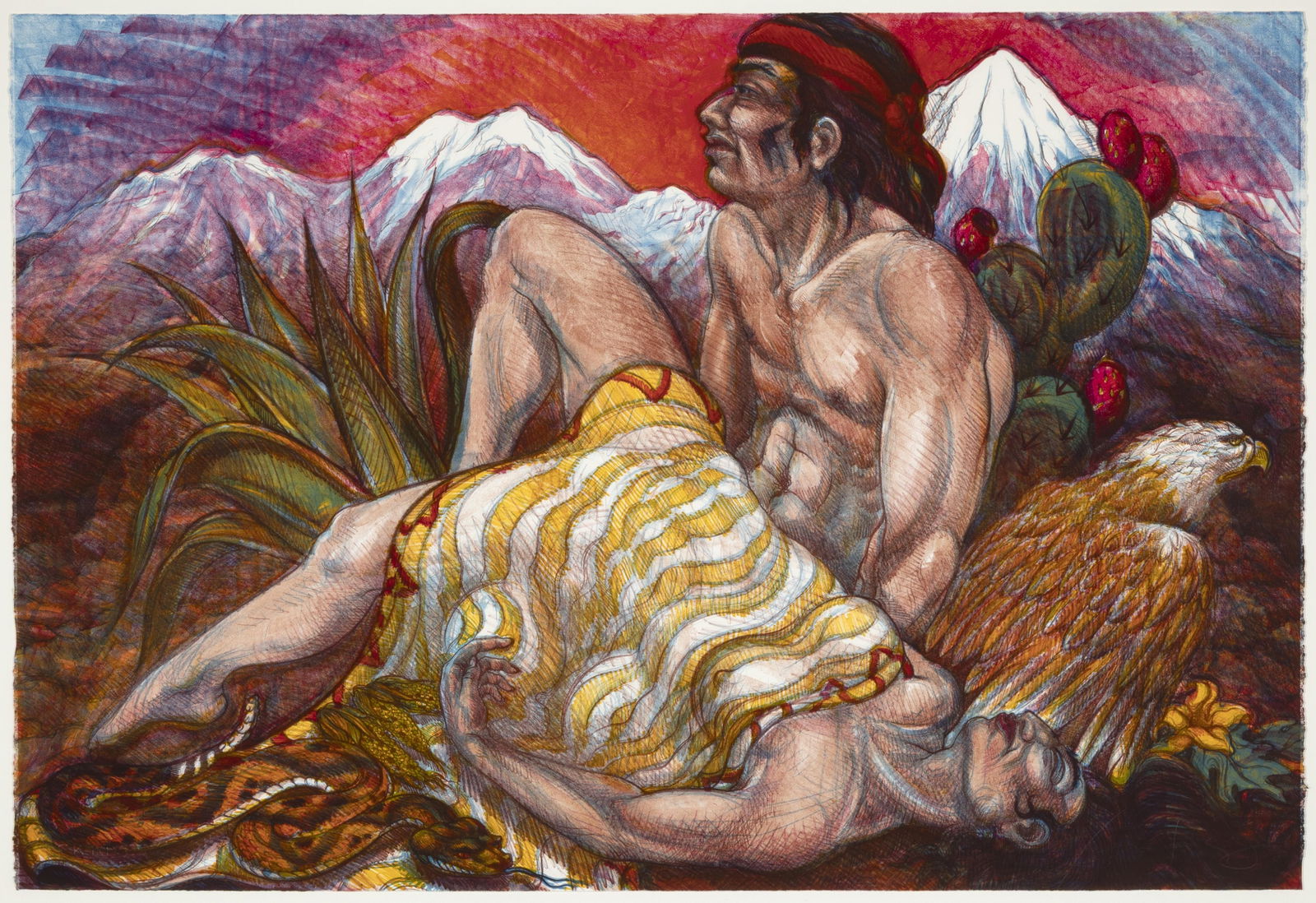 Luis Jiménez, Southwest Pieta, 1983: Luis Jiménez1940 - 2006Southwest Pieta, 1983lithograph, archival impression, edition of 50editioned signed and dated lower right: "Archival Imp [artist's signature] 8330 x 44 in. (76.2 x 111.8 cm.),