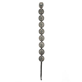 Harry Morgan, Silver Concho Belt with Turquoise Cabochons, ca. 1996