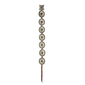 Attributed Diné (Navajo), First Phase Revival Concho Belt with Butterfly Buckle, ca. 1995