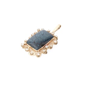 14k Gold Pendant with Landers Turquoise Cabochon, ca. 1975