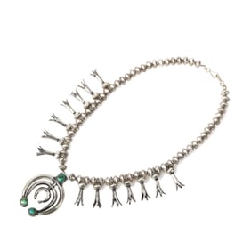 Harry Morgan, Squash Blossom Necklace with Turquoise Cabochons, ca. 1995