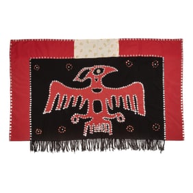 Mrs. Little of Nanaimo, Button Blanket, ca. 1950