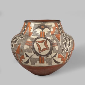 Acoma, Polychrome Pot with Geometric Design, ca. 1890