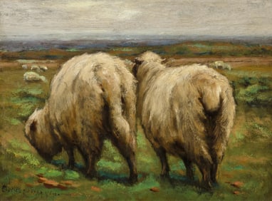Carleton Wiggins, Study of Sheep in Cornwall, England, ca. 1910