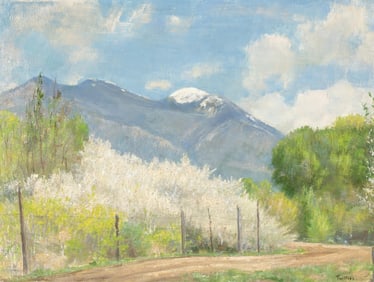 Bert Geer Phillips, Taos Mountain and Wild Plum Blossoms