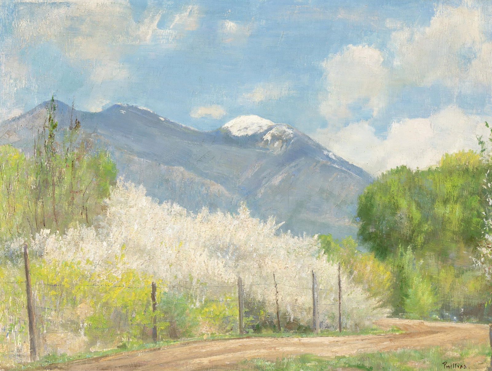 Bert Geer Phillips, Taos Mountain and Wild Plum Blossoms (1 of 3)
