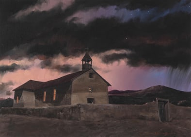Bill Hughes, Church at Algodones, 1973