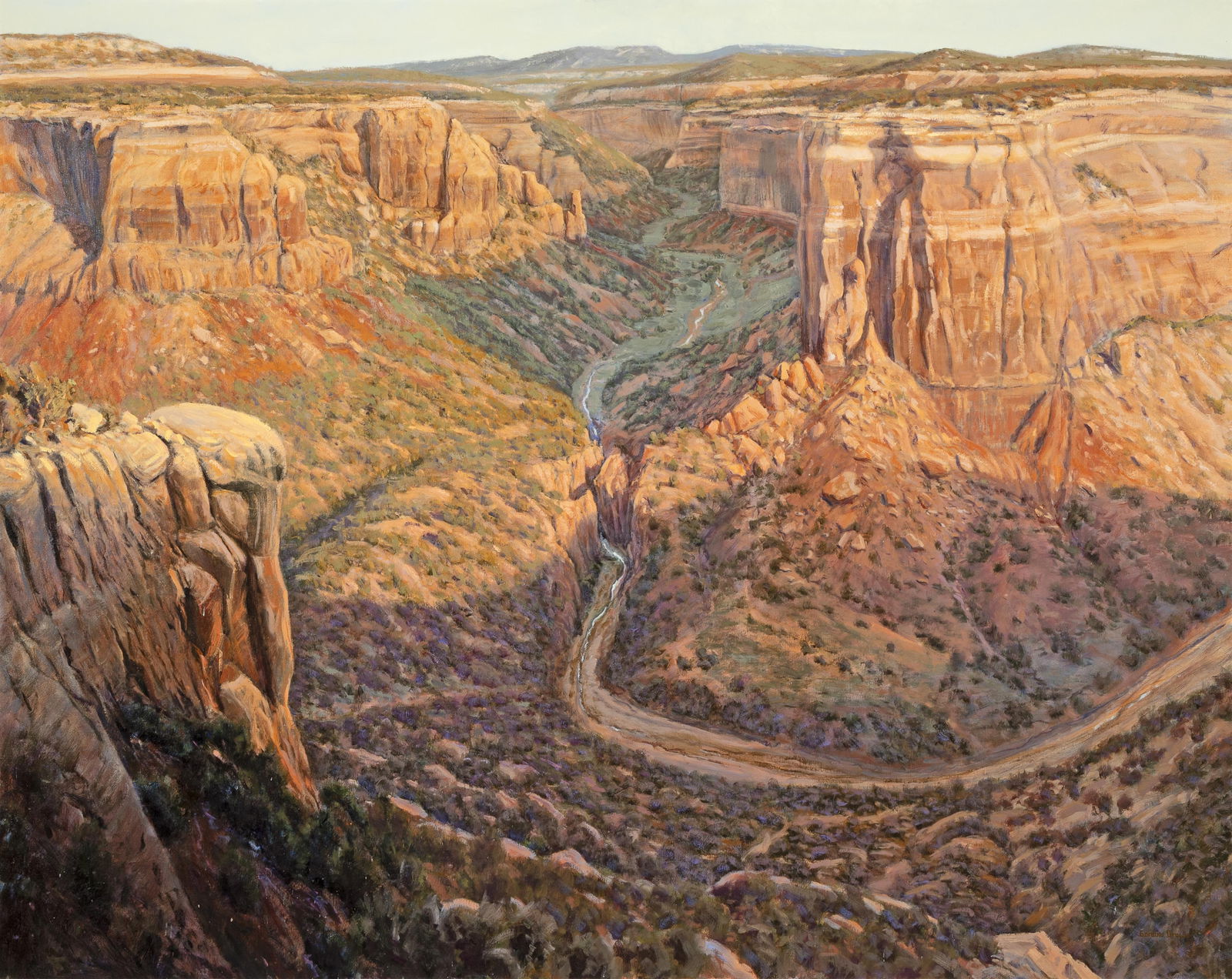 Gordon Brown, Untitled (Canyon River), 1983: Gordon Brownb. 1962Untitled (Canyon River), 1983oil on canvassigned and dated lower right: Gordon Brown / 1·9·8·348 x 60 in. (121.9 x 152.4 cm.), frame: 55 1/4 x 67 1/4 x 2 1/8 in. (140.3 x 170.8 x