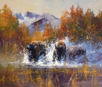 Robert Hagen, Untitled (Buffalo Crossing River)