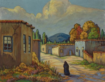 Gladys Vinson Mitchell, Canyon Road, Santa Fe, ca. 1923