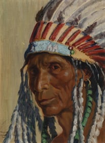 Blanche Chloe Grant, His War Bonnet, 1936