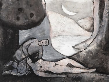 Peter Rogers, Untitled (Landscape with Two Figures), 1975