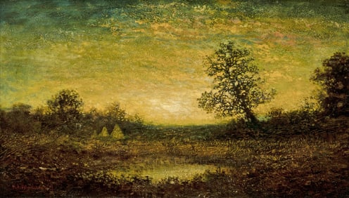 Ralph Albert Blakelock, Untitled (Western Sunset with Teepees)