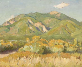 Joseph Henry Sharp, Taos Mountain and Rabbit Brush