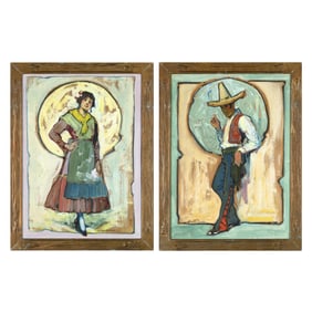 Gerald Ira Diamond Cassidy, Pair of Works: Untitled (Mexican Woman and Man)