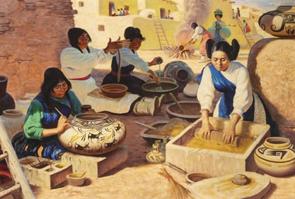 John Ford Clymer, Application of Pigments in Early Hopi Pottery Making