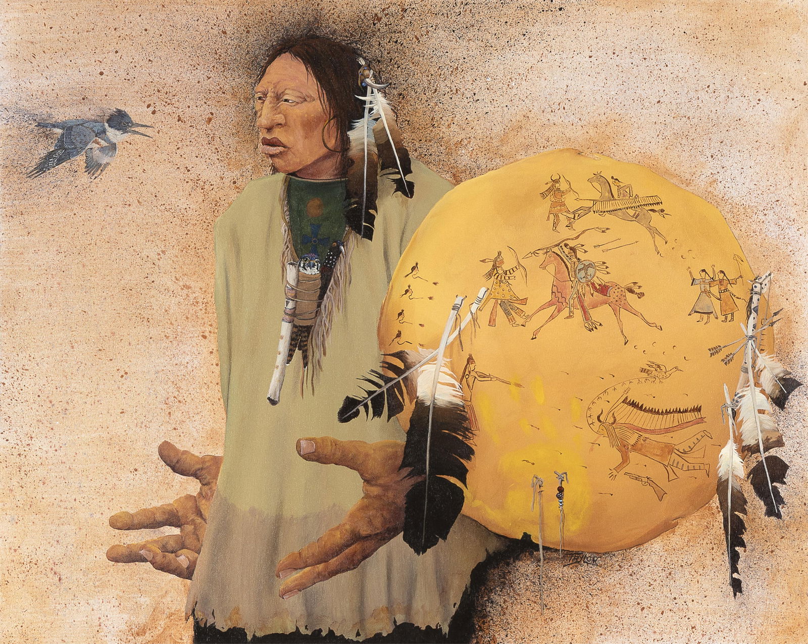 Robert Lee Taylor, Legends of the Fall: Robert Lee TaylorCherokee / Blackfoot, b. 1951Legends of the Fallacrylic on canvassigned in image lower right: TAYLOR24 x 30 in. (61 x 76.2 cm.), frame: 30 x 35 1/4 x 1 1/2 in. (76.2 x 89.5 x 3.8 cm.)