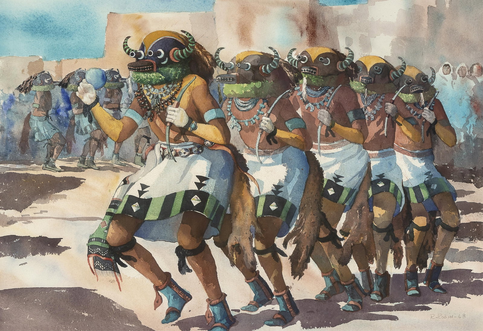 Red Robin, Katsina Dancers - Hopi, 1968 (1 of 2)