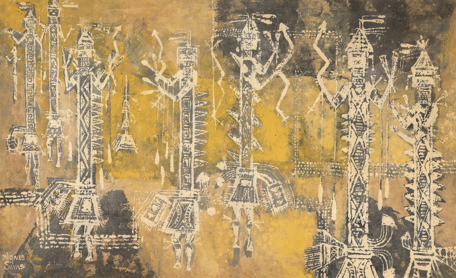 Agnes C. Sims, Untltled (Petroglyph Figures) (1 of 2)