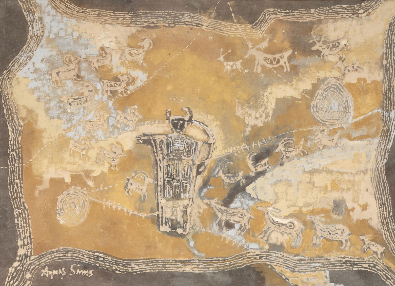 Agnes C. Sims, Untltled (Petroglyph Figures) (1 of 1)