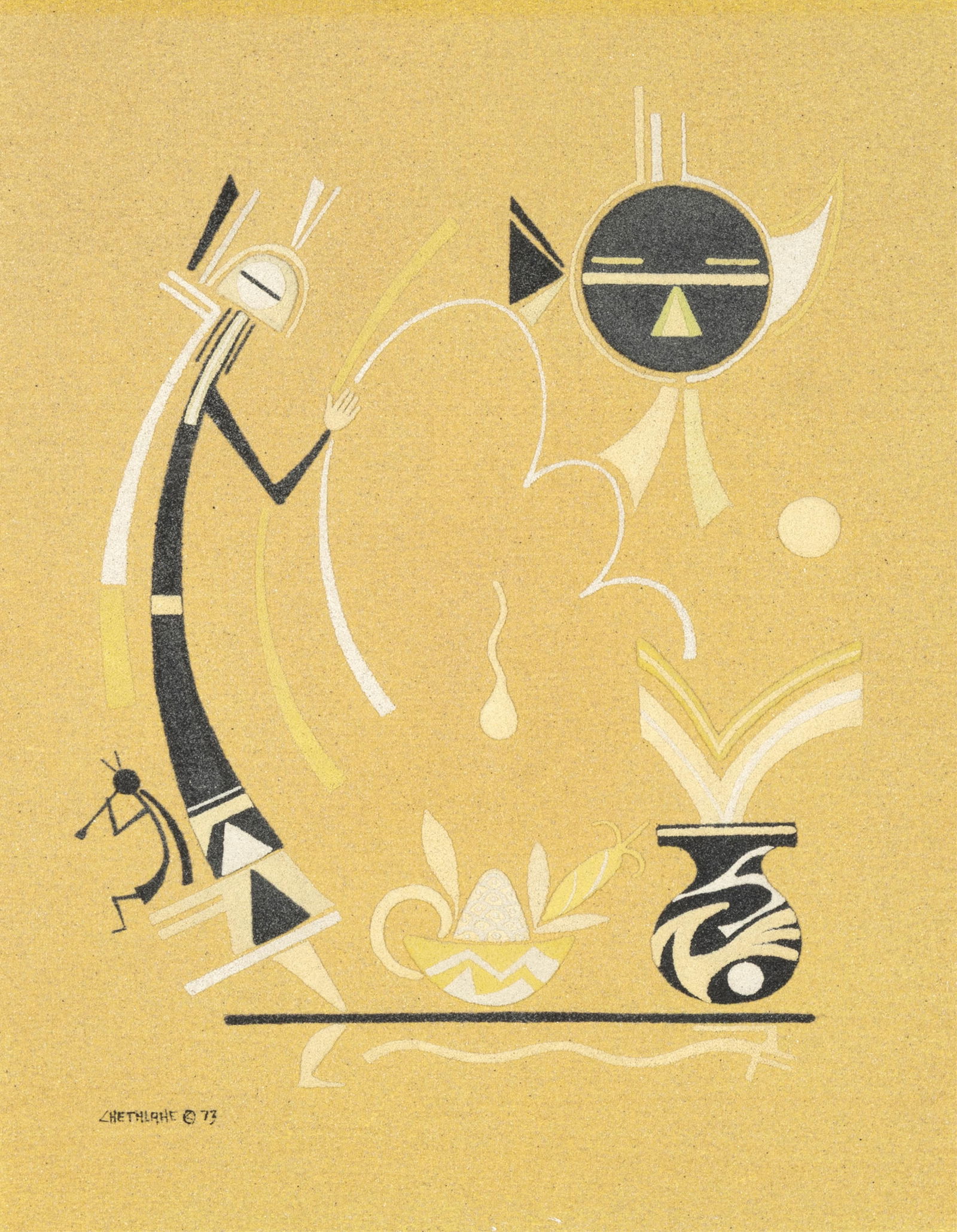 David Chethlahe Paladin, Golden Sun Spirit, 1973 (1 of 2)