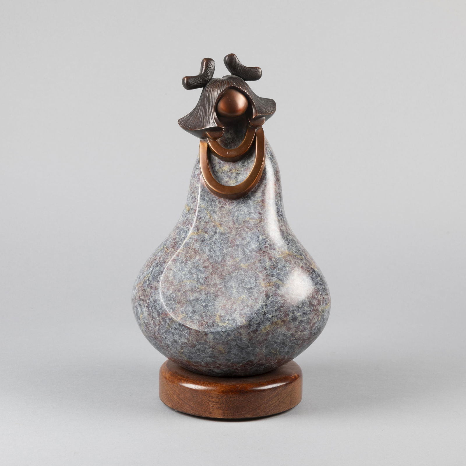 Kim Seyesnem Obrzut, New Traditions, 1998: Kim Seyesnem ObrzutHopi, b. 1969New Traditions, 1998bronze, artist's proof 3inscribed: K. Obrzut / © 1998 AP3 /3512 3/4 x 8 1/8 x 7 in. (32.4 x 20.6 x 17.8 cm.), with base: 14 3/8 x 8 1/8 x 7 in. (36