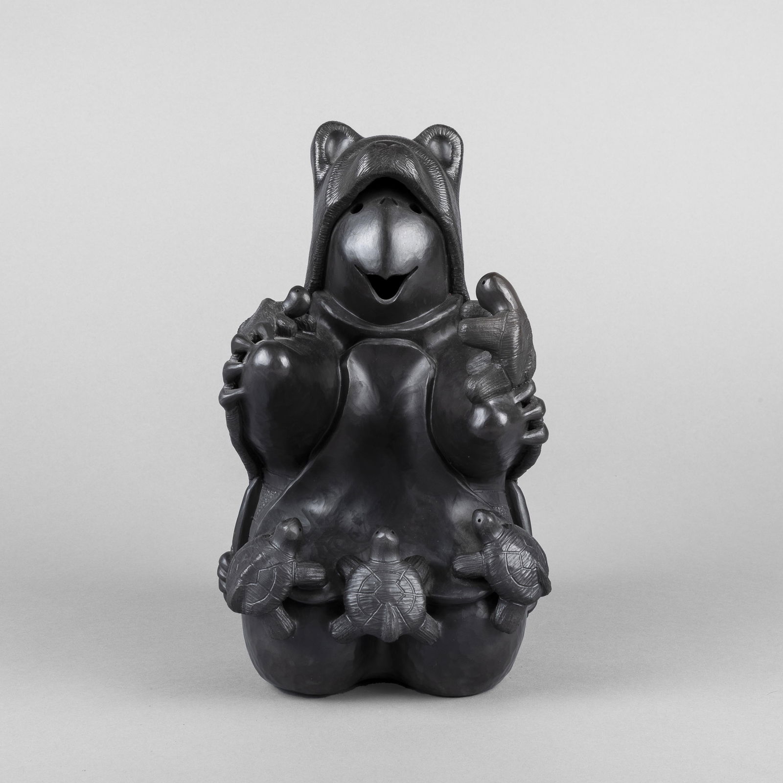 Randy Chitto, Blackware Turtle Storyteller with Five Children (1 of 4)