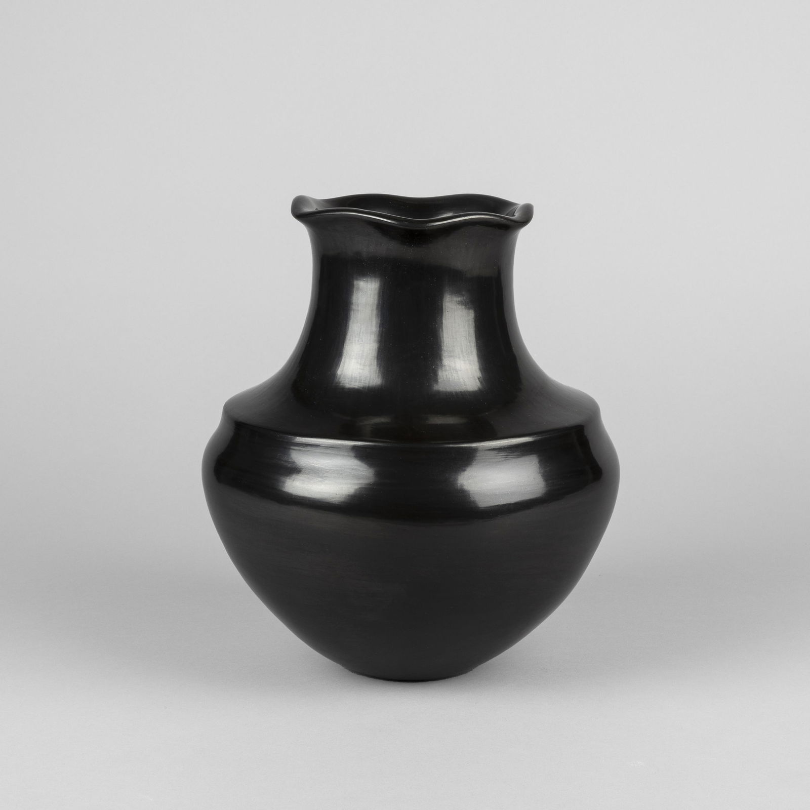 Tina Garcia, Blackware Vase with Fluted Rim, ca. 1990 (1 of 3)