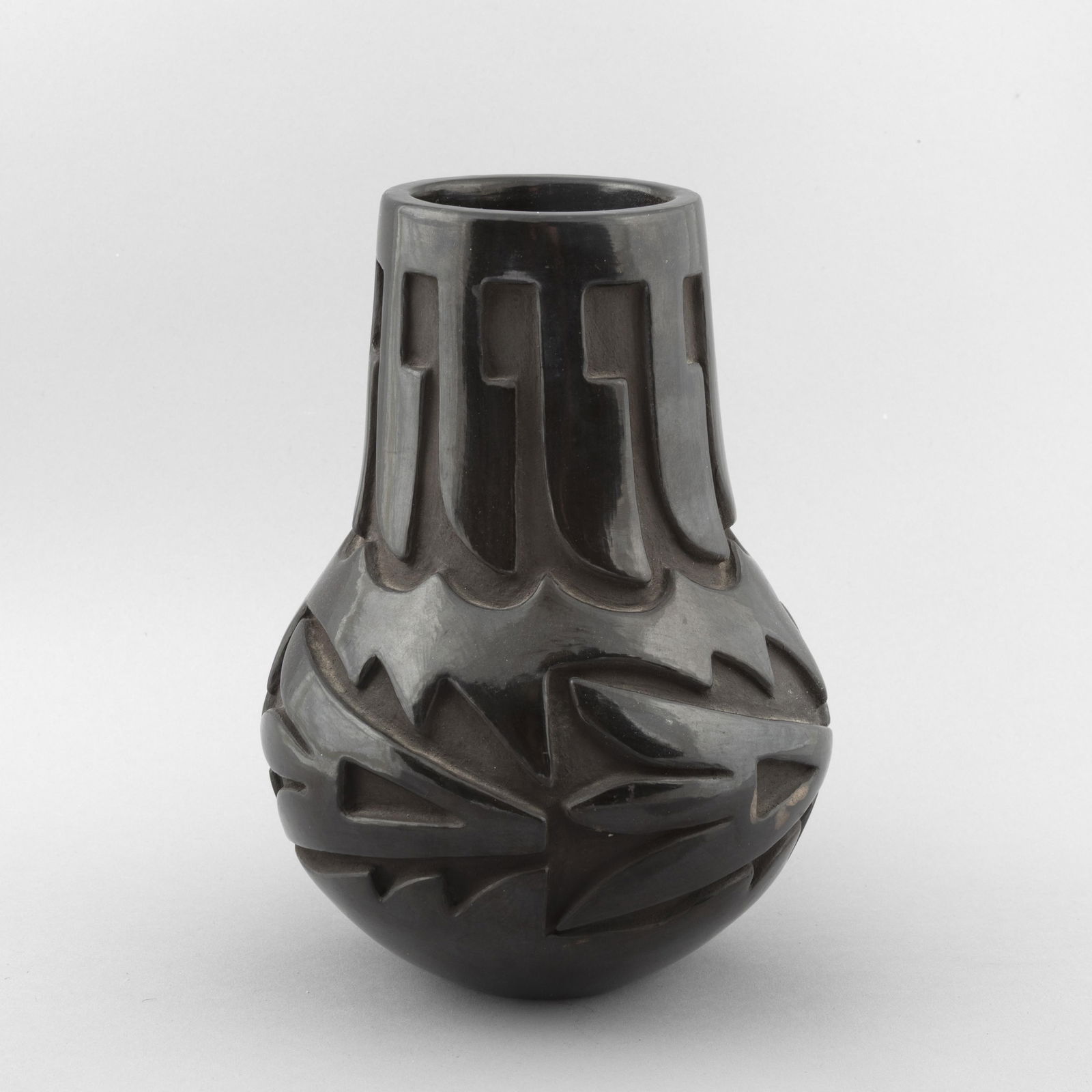 Reycita Cosen, Carved Blackware Vase, 1975 (1 of 3)
