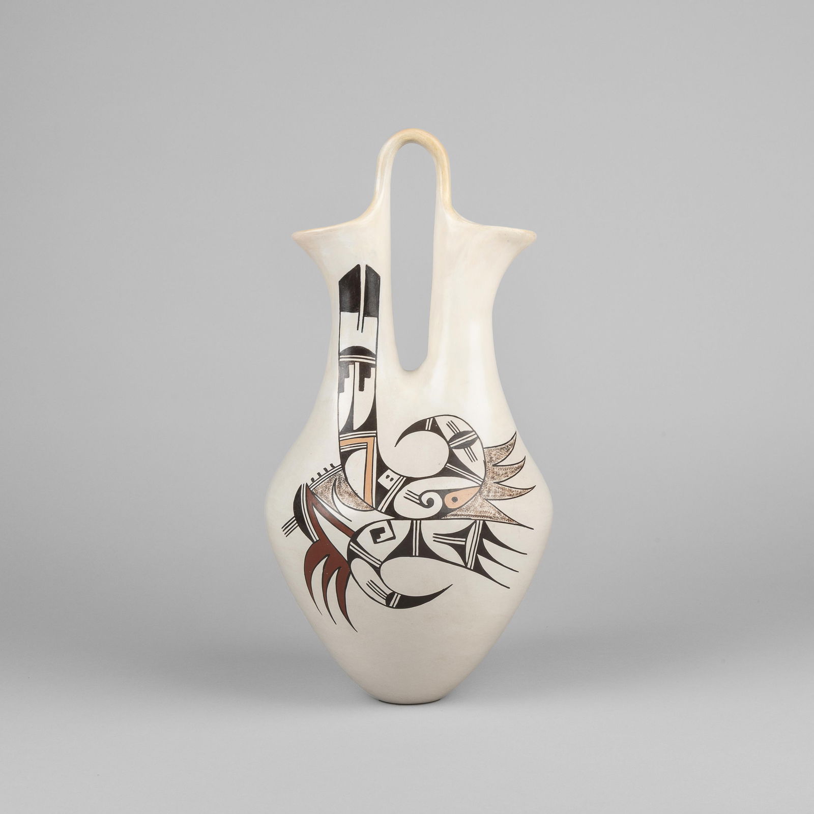 Helen [Feather Woman] Naha, Polychrome Wedding Vase, ca. 1985 (1 of 4)