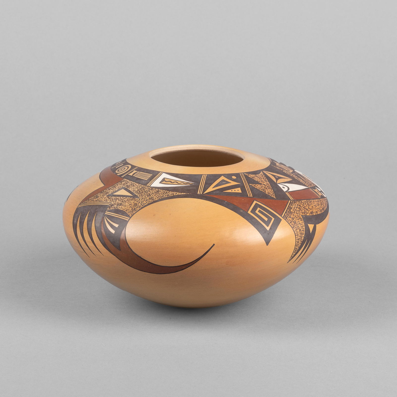 Steve [Koyemsi] Lucas, Polychrome Flying Saucer Pot (1 of 4)