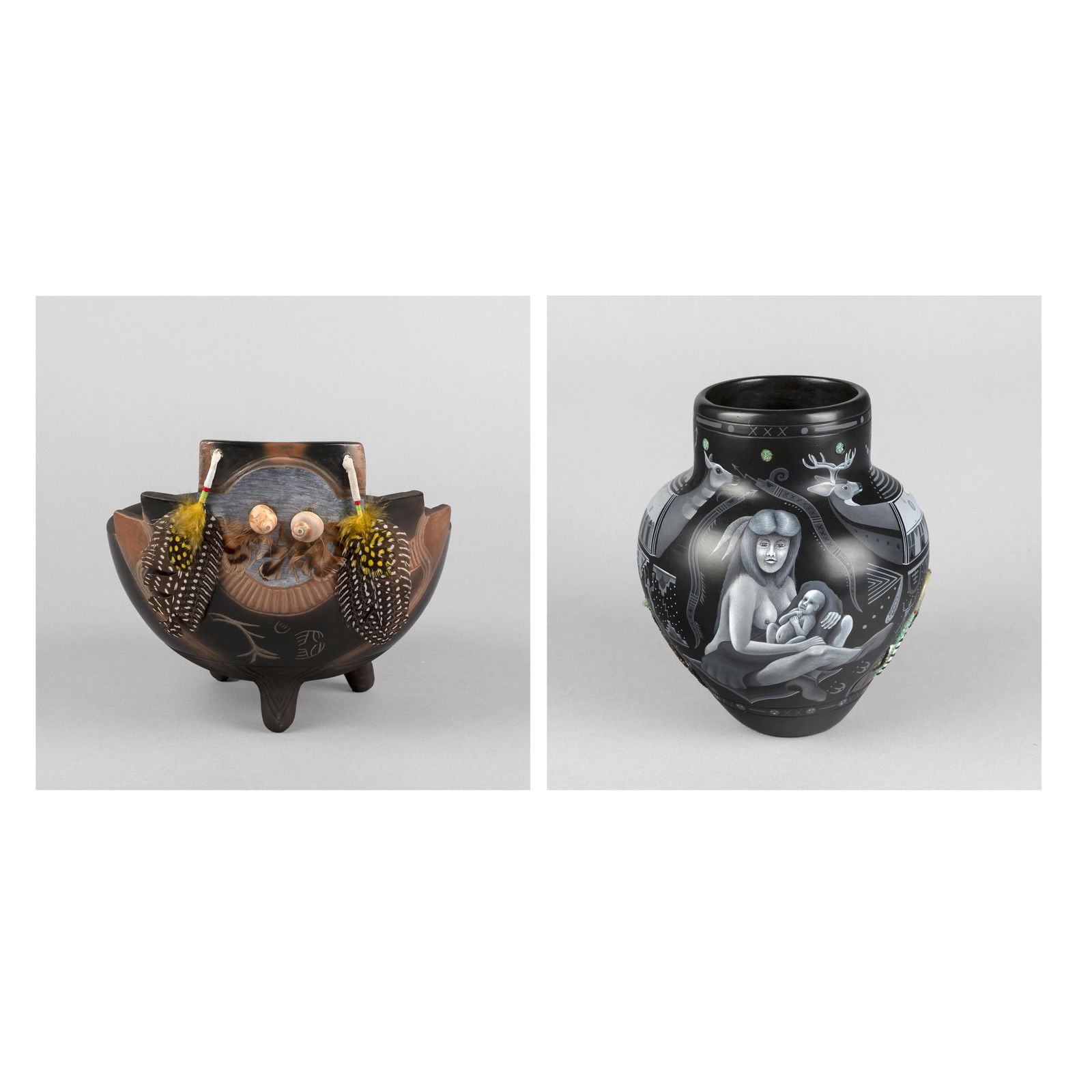 S. R. Medina et al, Two Mixed Media Pottery Works (1 of 10)