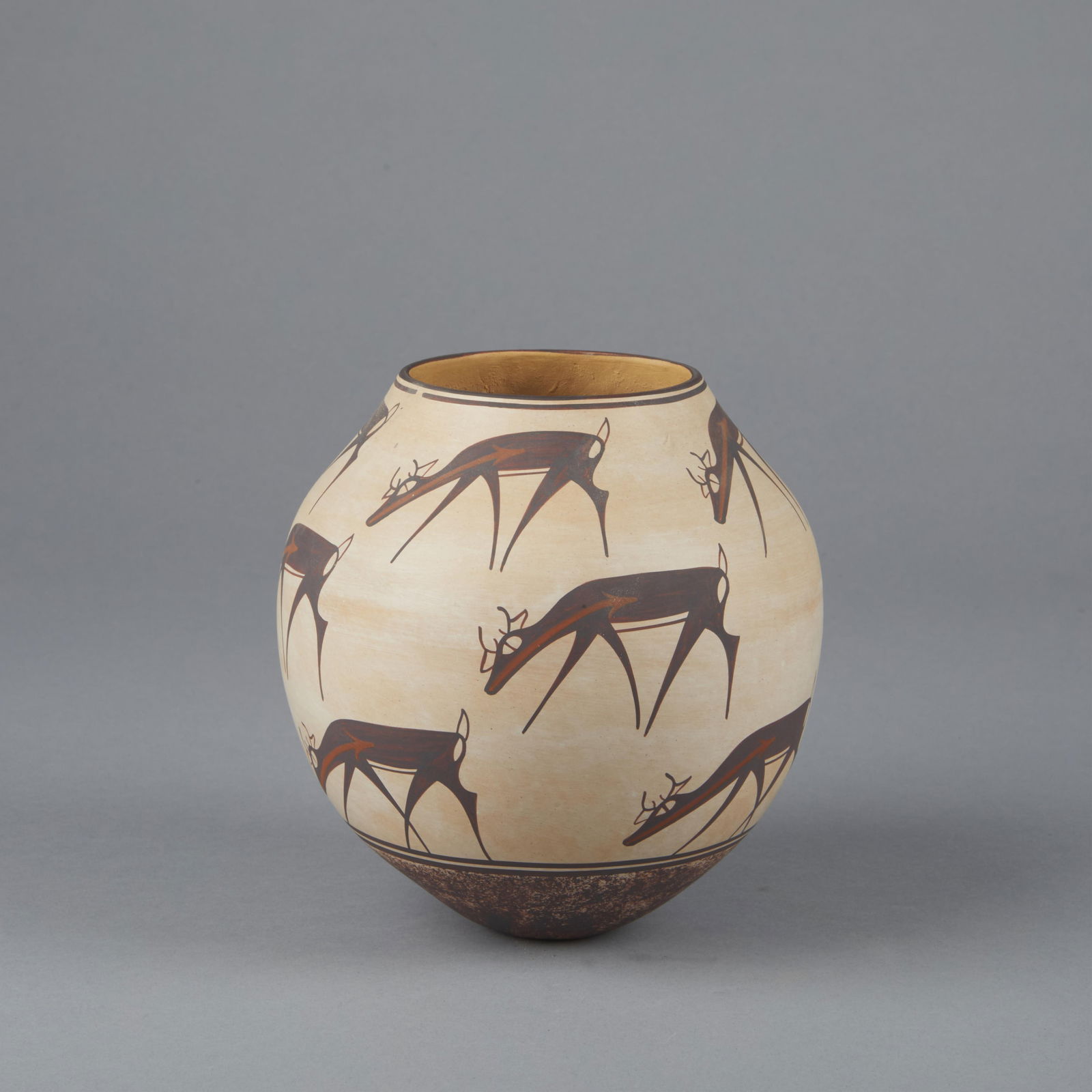 Avelia + Anderson Peynetsa, Polychrome Pot with Heartline Deer (1 of 3)