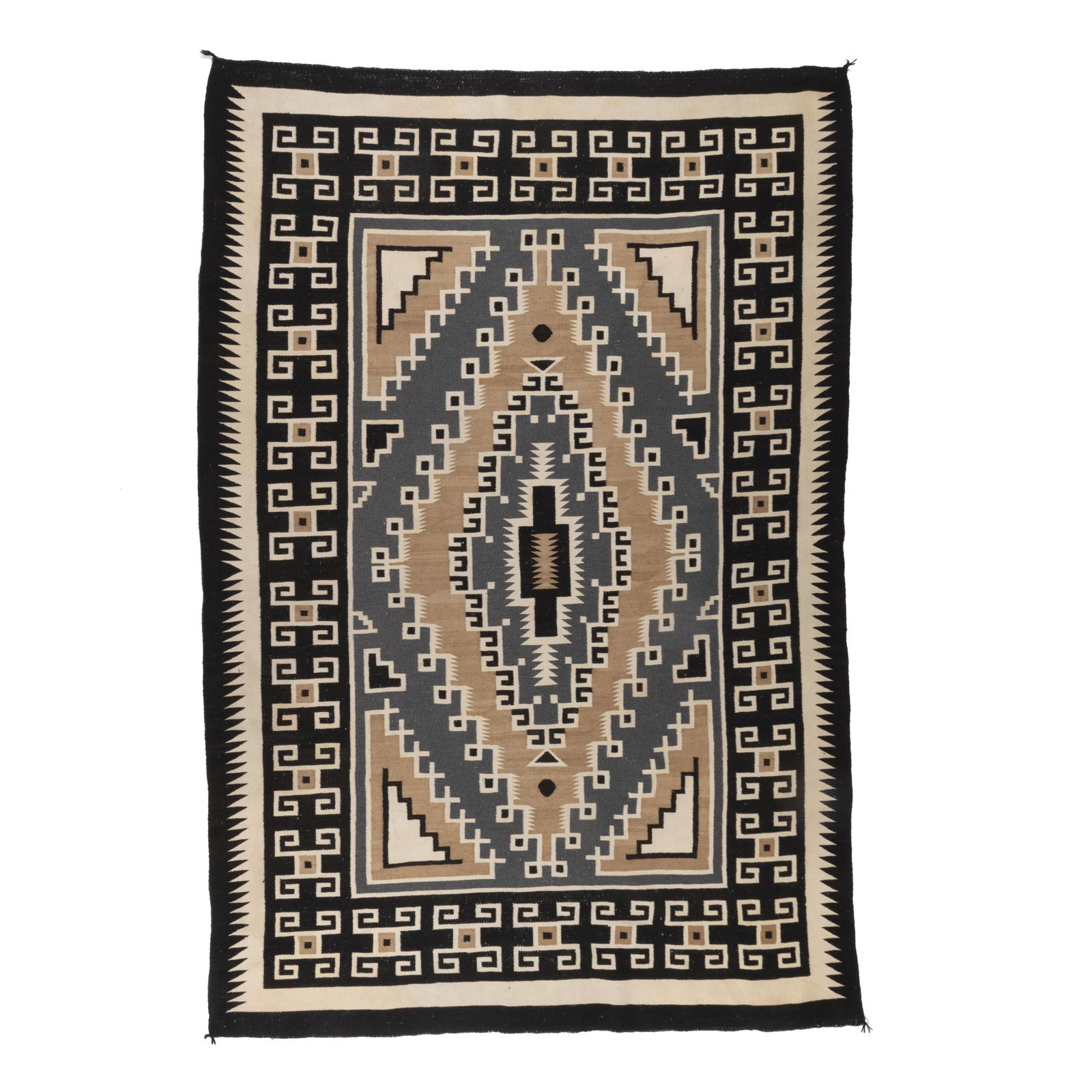 Diné (Navajo), Two Grey Hills Rug, ca. 1970 (1 of 3)