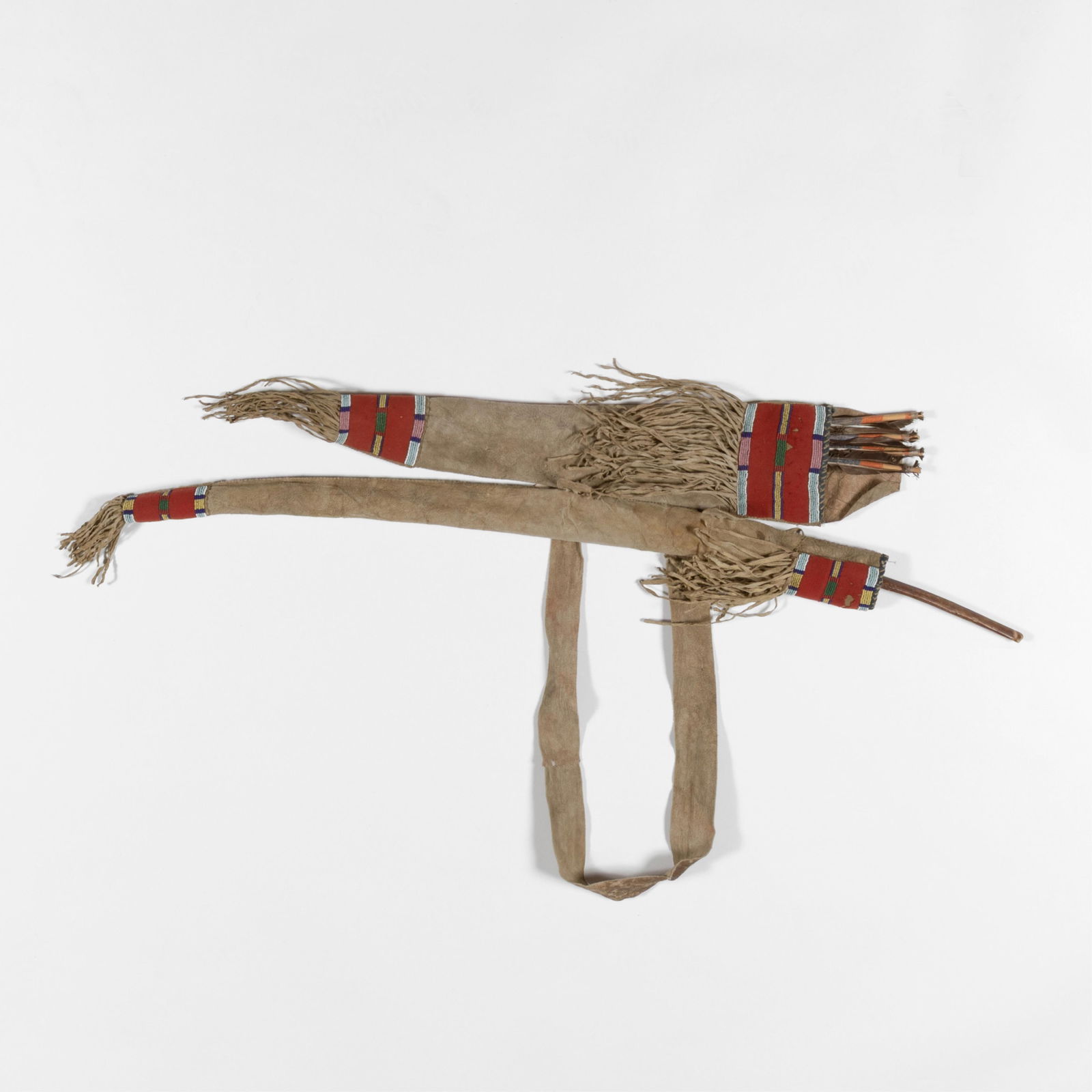 Apsáalooke (Crow), Bow, Case & Quiver, with Four Arrows, ca. 1865 (1 of 2)