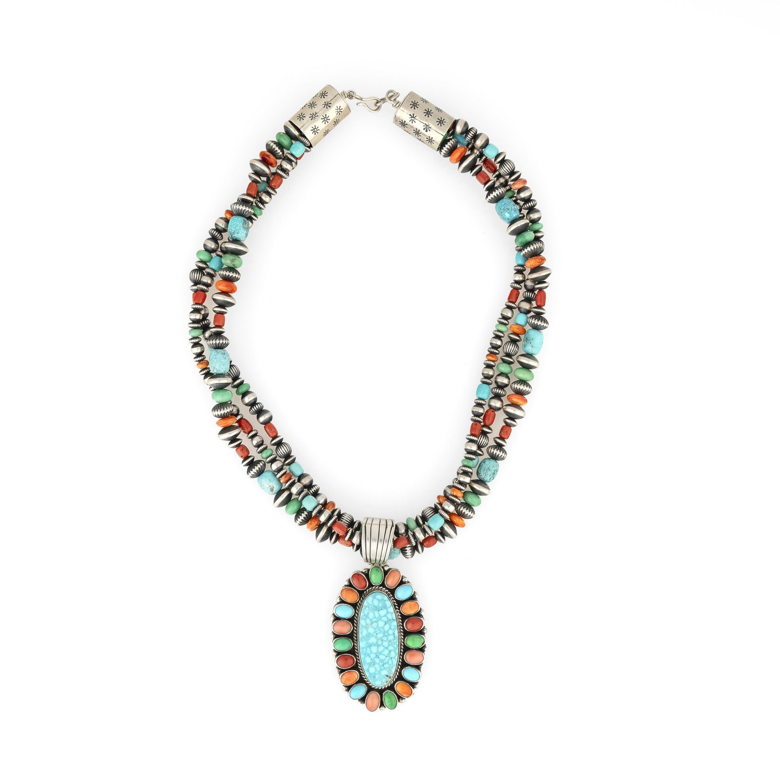 LaRose Ganadonegro, Beaded Mixed Stone Pendant Necklace (1 of 2)