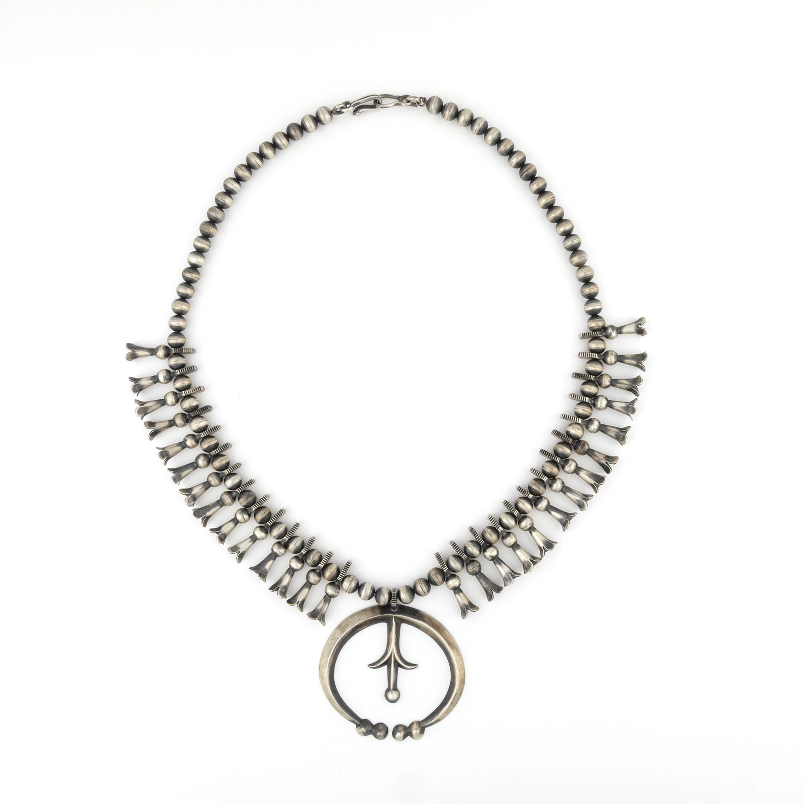 Harry Morgan, Sterling Silver Squash Blossom Necklace, ca. 1990 (1 of 2)