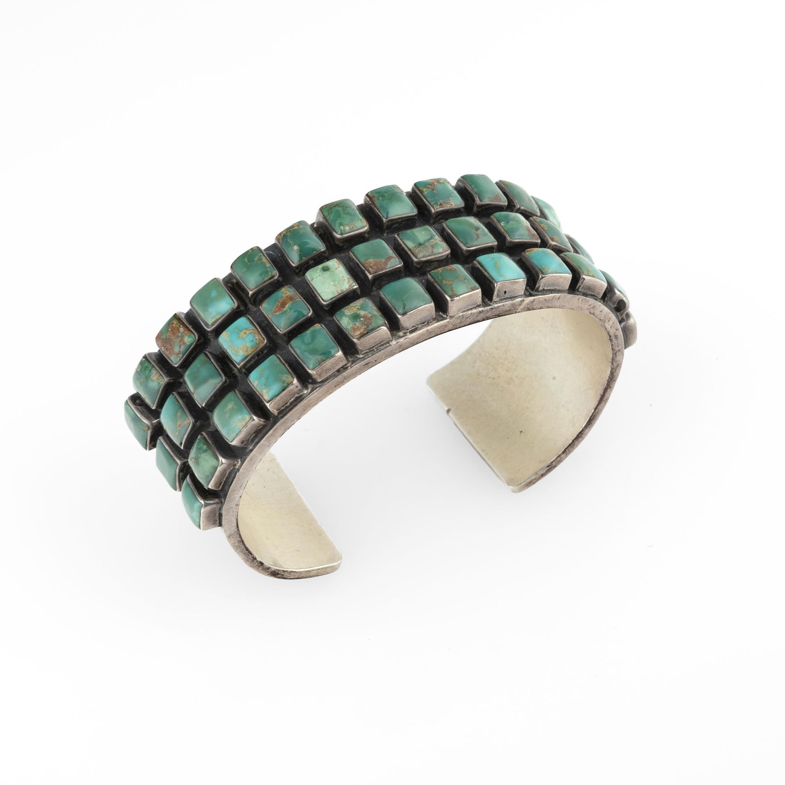 Federico Jimenez, Turquoise Cuff with Three Rows of Cabochons, 1985 (1 of 3)