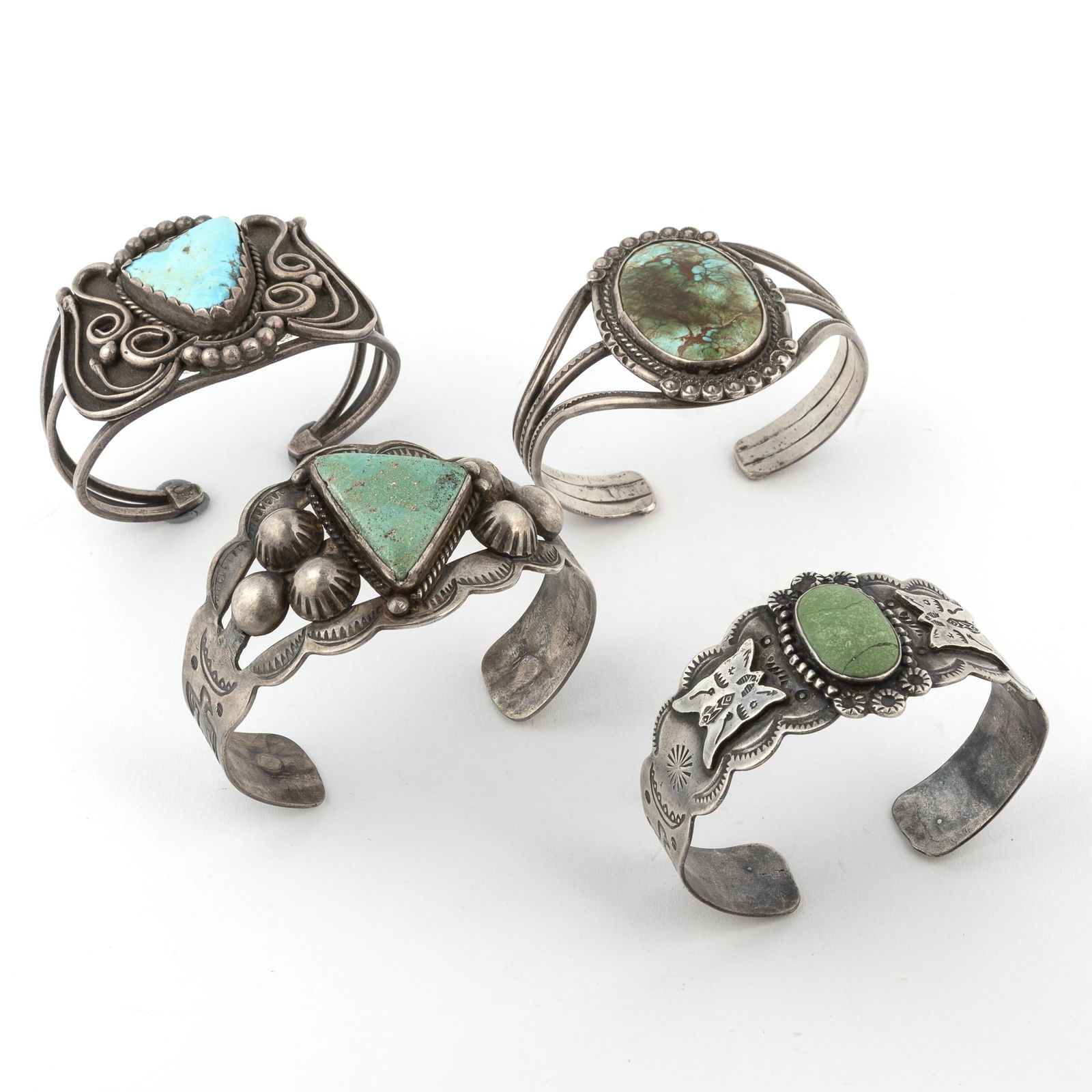 Southwest Style, Group of Four Silver Cuffs, ca. 1925 - 1945 (1 of 3)