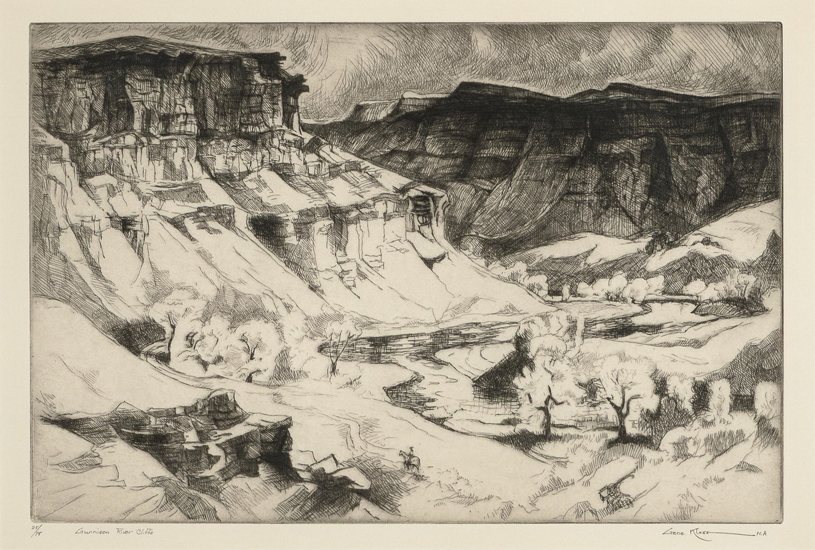 Gene Kloss, Gunnison River Cliffs, 1967 (1 of 3)