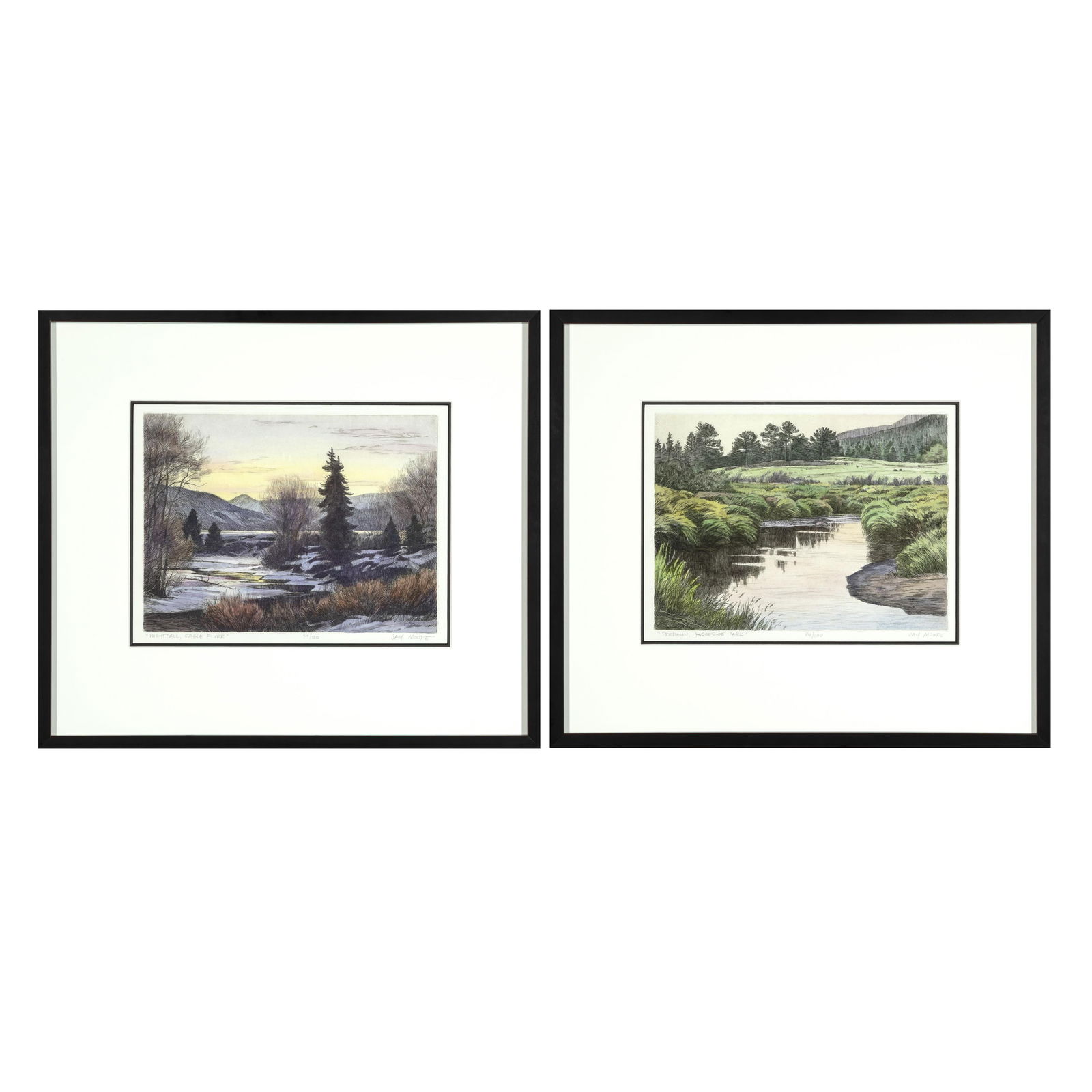 Jay Moore, Pair of Prints: Nightfall, Eagle River + Predawn, Horseshoe Park (1 of 5)