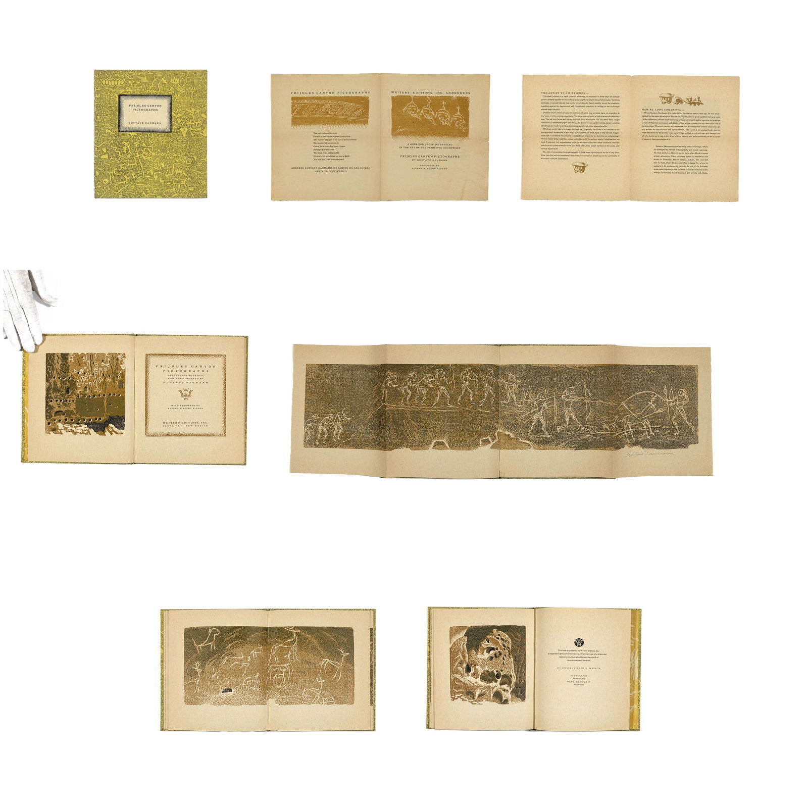 Gustave Baumann, Frijoles Canyon Pictographs + Original Publishers Prospectus, 1939 (1 of 13)