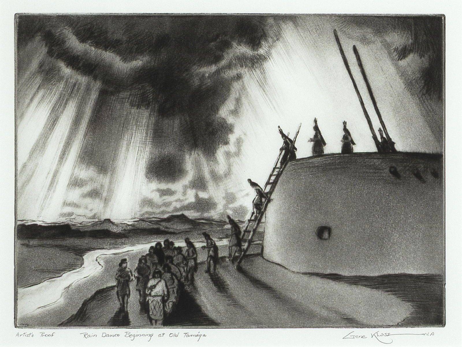 Gene Kloss, Rain Dance Beginning at Old Tamáya, 1956 (1 of 2)