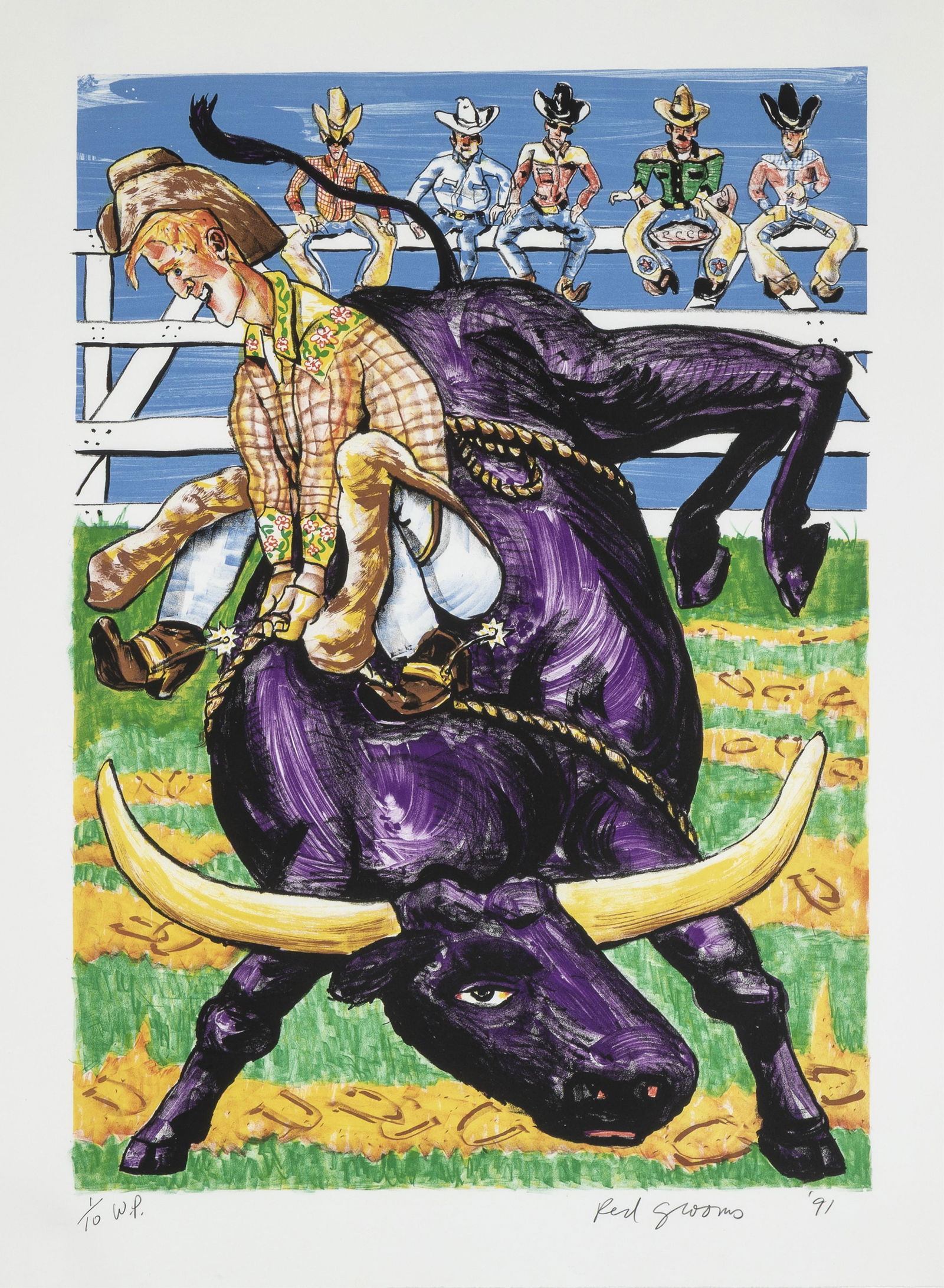 Red Grooms, Untitled (Rodeo), 1991 (1 of 2)